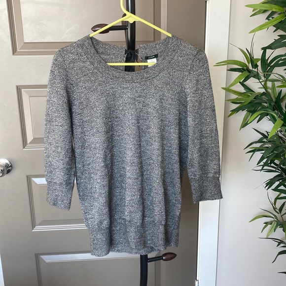 ⭐️New Years staple j.crew shimmery silver alpaca sweater⭐️ - Picture 1 of 5